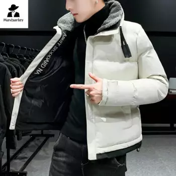 Новая зимняя парка для мужчин, модное утепленное пальто с большим меховым воротником, удобное теплое хлопковое пальто, мужская повседневная Уличная ветрозащитная куртка