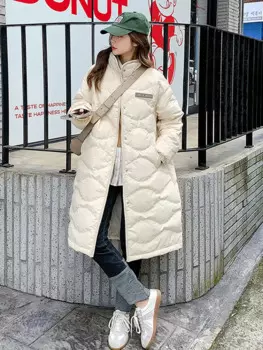 Новая зимняя парка с хлопковой подкладкой, длинное зимнее пальто, теплая ветровка, куртка, пальто, женская пуховая куртка, свободная верхняя одежда для женщин