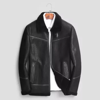 Новая зимняя Толстая мужская куртка из овечьей кожи, одежда, повседневная куртка из натуральной кожи, Мужская меховая Мужская куртка из овчины 4XL