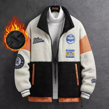 Новая зимняя Женская Повседневная хлопковая рубашка 7XL, 6XL, 5XL, модная мужская рубашка с воротником-стойкой, контрастная Флисовая теплая универсальная хлопковая куртка из ягненка