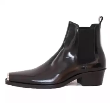 Новейшие мужские ботинки челси Carpaton из лакированной кожи, сапоги для верховой езды, мужские ботильоны с квадратным носком