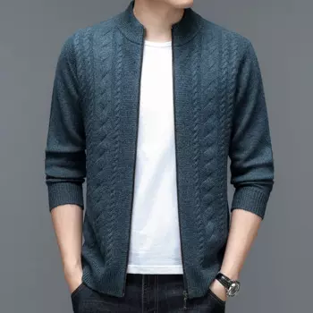 Новинка 100%, оригинальные мужские свитера, роскошные весенне-осенние однотонные вязаные мужские свитеры с высоким воротником 3XL