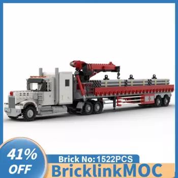 Новинка, 1522 шт., техническая серия, модульная модель Kenworth W900, модель грузовика-крана, прицепа, креативные идеи, игрушка, подарок, технология блоков