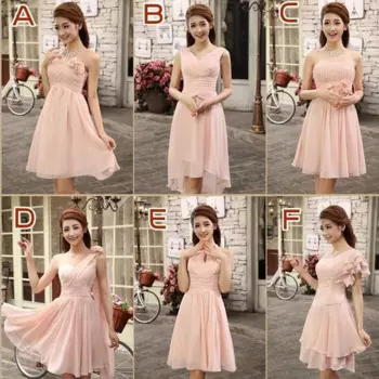 Новинка 2017, модные платья подружки невесты, короткое шифоновое вечернее платье невесты, костюм, платье подружки невесты, платье, платье madrinha