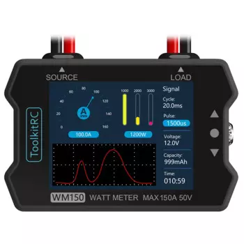 Новинка 2019, анализатор мощности ToolkitRC WM150, 150 А, 50 в, ватт, ЖК-дисплей, тестер мощности и напряжения тока, ШИМ-выход для радиоуправляемого дрона с видом от первого лица