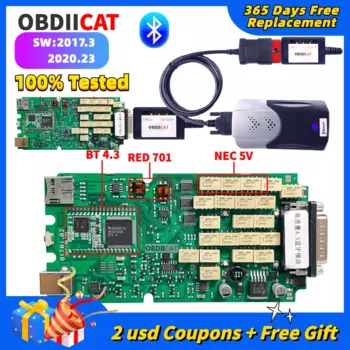 Новинка 2020,23 полный комплект TCS OBD2 сканер Новый чехол красное реле 701 для автомобиля/грузовика/Универсальный OBD & USB кабель и Bluetooth диагностический инструмент