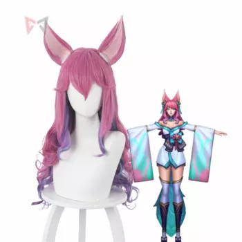 Новинка 2020, длинный парик для косплея LOL Ali Ahri с градиентом, аксессуары для костюма для вечеринки, Хэллоуина