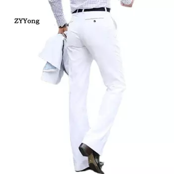Новинка 2020, мужские расклешенные брюки, деловые брюки для отдыха, белые брюки для официального костюма для танцев, формальные размеры 28-37