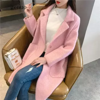 Новинка 2020, женский зимний шерстяной длинный кардиган из натуральной овечьей шерсти