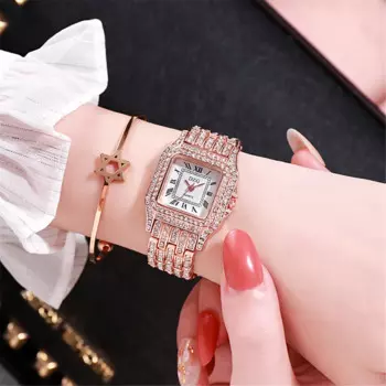Новинка 2021, модные женские кварцевые часы, роскошные золотистые, розовые, золотистые наручные часы для женщин, женские часы, мужские часы