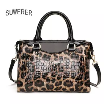 Новинка 2021, женская сумка из натуральной кожи, модная сумка через плечо из натуральной воловьей кожи с леопардовым принтом, роскошная дизайнерская женская брендовая сумка