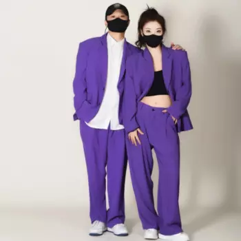 Новинка 2022, джазовые танцевальные костюмы для взрослых, свободный костюм для пары, женские танцевальные костюмы Gogo в стиле K-POP, Мужские Танцевальные Костюмы в стиле хип-хоп DN13602