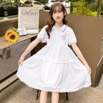 Новинка 2022, платья для девочек, тонкие дышащие модные детские длинные юбки, платья принцессы с героями мультфильмов, дешевые платья с коротким рукавом