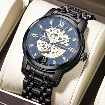 Новинка 2023, брендовые роскошные механические часы, деловые повседневные мужские часы, полностью автоматические водонепроницаемые мужские механические наручные часы со стальным ремешком