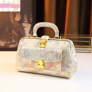 Новинка 2023 г., модная женская сумка под змеиную кожу в золотистой коробке, маленькие дамские сумочки из натуральной кожи, сумка-мессенджер на плечо, вечерние сумки