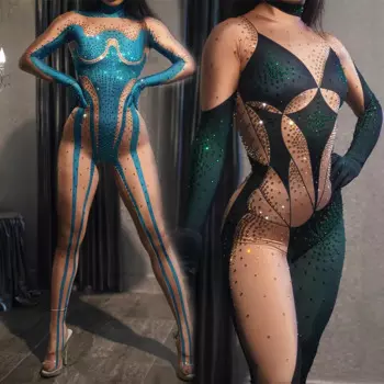 Новинка 2023, костюм для танца на шесте, стрейчевый женский комбинезон, одежда для шоу, ночного клуба, танцевальный костюм Gogo, Rave VDB7511