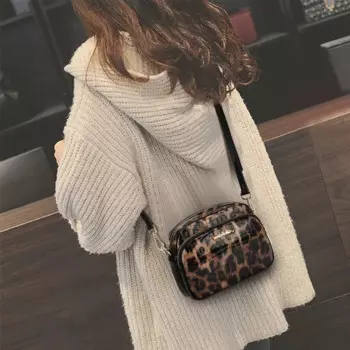 Новинка 2023, модная женская сумка, женская сумка из искусственной кожи с леопардовым рисунком