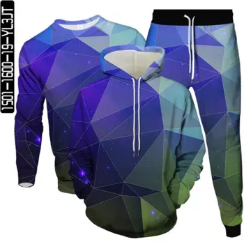 Новинка 2023, Мужская толстовка, свитшот, штаны для бега, комплект из 3 предметов, одежда с красочным рисунком в горошек, мужской костюм большого размера, женский спортивный костюм