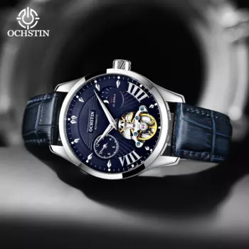 Новинка 2023, мужские часы, автоматические механические часы с турбийоном, спортивные часы, повседневные деловые часы с кожаным ремешком