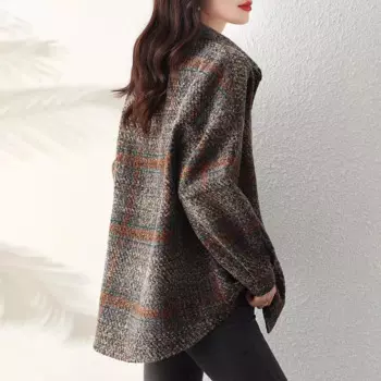 Новинка 2023, осенне-зимняя закаленная рубашка UETEEY в корейском ретро-стиле с отложным воротником для поездок, Корейская рубашка с длинными рукавами, верхняя куртка