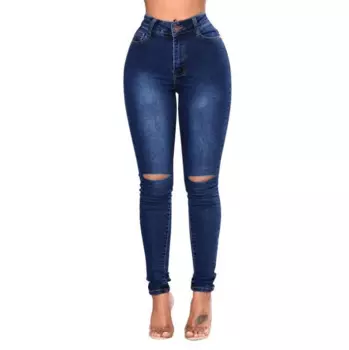 Новинка 2023, винтажные женские джинсы, облегающие джинсовые брюки-карандаш с завышенной талией, летние обтягивающие джинсы-ботинки, модные синие джинсы Holee