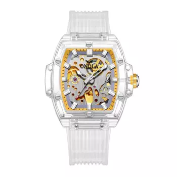 Новинка 2024, автоматические часы, мужские модные новые акриловые прозрачные электронные часы, спортивные водонепроницаемые часы с силиконовым ремешком