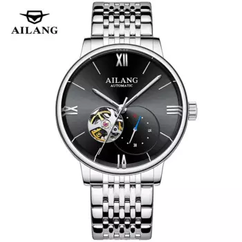 Новинка 2024, автоматические механические часы AILANG, мужские часы, модные военные часы, мужские водонепроницаемые часы со скелетом из нержавеющей стали