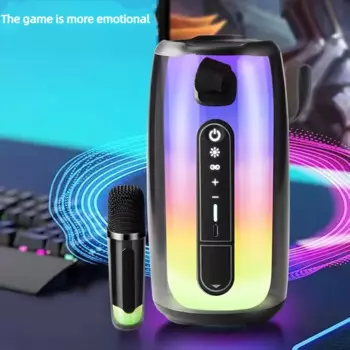 Новинка 2024, Bluetooth-динамик, Беспроводная портативная прозрачная бумбокс, 360 градусов окружающей среды, RGB светильник, караоке с искусственными элементами