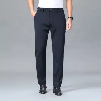 Новинка 2024, деловые повседневные брюки, мужские летние тонкие подходящие ко всему Костюмные брюки, эластичные шелковистые дышащие деловые Костюмные брюки
