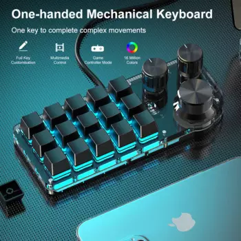 Новинка 2024 года, программируемая механическая клавиатура BT5.0 RGB для макросъемки, механическая клавиатура для фотошопа, игровая клавиатура, механическая клавиатура Hotswap Macropad
