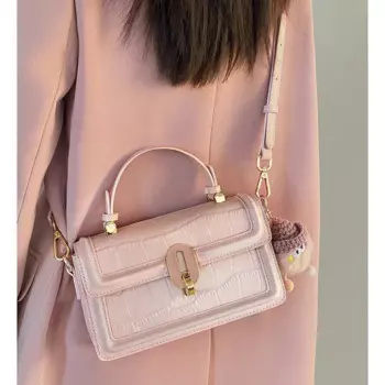 Новинка 2024, кожаная женская сумка через плечо, маленькая сумка, Высококачественная модная нишевая сумка на плечо, многофункциональная сумка