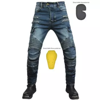 Новинка 2024, мотоциклетные джинсы, мужская мотоциклетная спецодежда, велосипедные брюки с несколькими сумками, повседневные прямые брюки на молнии