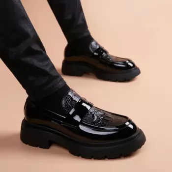 Новинка 2024, мужская деловая официальная обувь, мужские оксфорды, повседневная обувь, мужские брендовые классические удобные модные туфли дерби, кожаная обувь