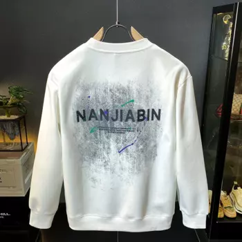 Новинка 2024, мужская осенне-зимняя модная повседневная универсальная уличная высококлассная свободная эластичная футболка с длинными рукавами и принтом