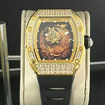 Новинка 2024, мужские часы с автоматическим механизмом, роскошные часы, разработанные для мужчин, механические часы с циферблатом в виде животных, водонепроницаемые Складные Часы с застежкой