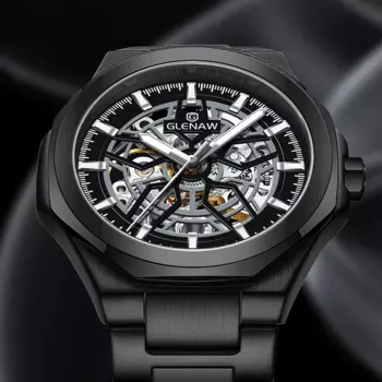 Новинка 2024, мужские полностью автоматические механические деловые водонепроницаемые светящиеся мужские часы гленаж, оригинальные часы