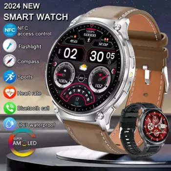 Новинка 2024, мужские уличные военные Смарт-часы Xiaomi, GPS трек, Bluetooth, звонки, IP67Waterproof Compass, светодиодное освещение, мужские Смарт-часы