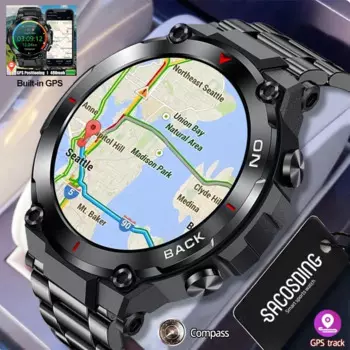 Новинка 2024, мужские умные часы с GPS, водонепроницаемые умные часы для спорта на открытом воздухе, фитнес-браслет с режимами, часы с функцией измерения кровяного давления и батареей 480 мАч