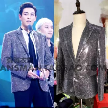 Новинка 2024, мужской Тонкий серебристый костюм Dj певицы, женский костюм, официальная одежда, Мужской Блейзер, пальто