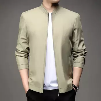 Новинка 2024, новинка весны и осени, индивидуальная повседневная однотонная высококачественная деловая офисная красивая мужская куртка