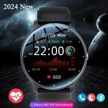 Новинка 2024, Смарт-часы для женщин и мужчин, дамские спортивные Смарт-часы для фитнеса с пульсометром, водонепроницаемые часы для IOS и Android