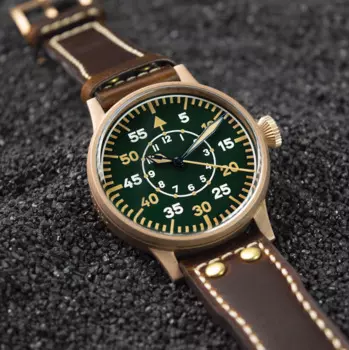 Новинка 2024, военные мужские автоматические механические часы Hruodland в стиле ретро, сапфировые линзы, водонепроницаемые, 10 бар, двухцветные светящиеся часы hombr