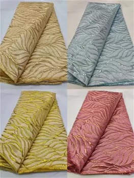 Новинка 2024, высококачественная ткань Африканский нигерийский тюль, кружева Fabric с вышивкой из органзы, женское платье, жаккардовое французское кружево