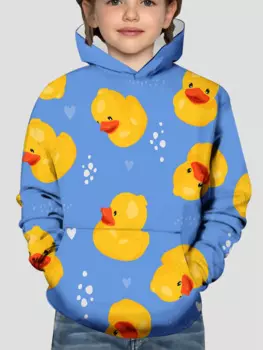Новинка 2024, забавная толстовка с рисунком желтой резиновой утки, детская спортивная рубашка, лидер продаж, Мужская футболка с 3D-принтом Милого Животного