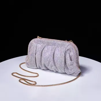 Новинка 2024, женская сумка, Высококачественная текстурная кирпичная цепочка, модная трендовая вместительная диагональная обеденная Сумка-пельмень на одно плечо