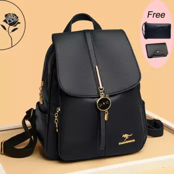 Новинка 2024, женский рюкзак, кожаный рюкзак высокого качества, многофункциональные сумки на плечо, школьные сумки для девочек-подростков, рюкзак, рюкзак