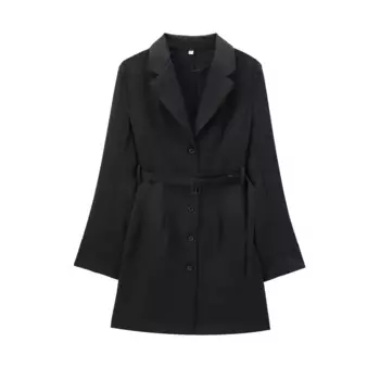 Новинка 2024, женское модное элегантное платье-мини в стиле рубашки с поясом и длинными рукавами, женское платье в стиле ретро