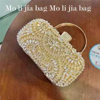 Новинка 2025 года, вечернее платье из золотого сплава, банкетный клатч, сумки с бриллиантами, текстурированная портативная сумка премиум-класса для ужина, роскошные сумки, кошелек