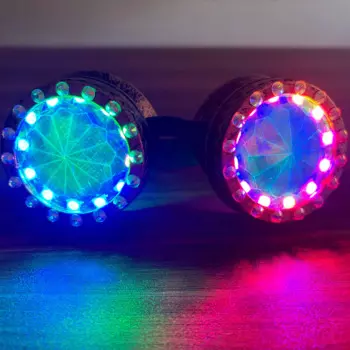 Новинка 2025, Лидер продаж, искусственные очки в стиле панк, искусственные радужные полноцветные очки для диджея, костюмы для ночного клуба