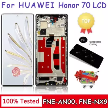 Новинка 6,67, ЖК-дисплей для Huawei Honor 70, дисплей с рамкой, сенсорная панель, дигитайзер для Honor70, фотодисплей